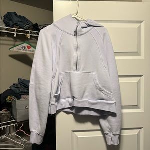 Lulu light purple scuba cropped half zip